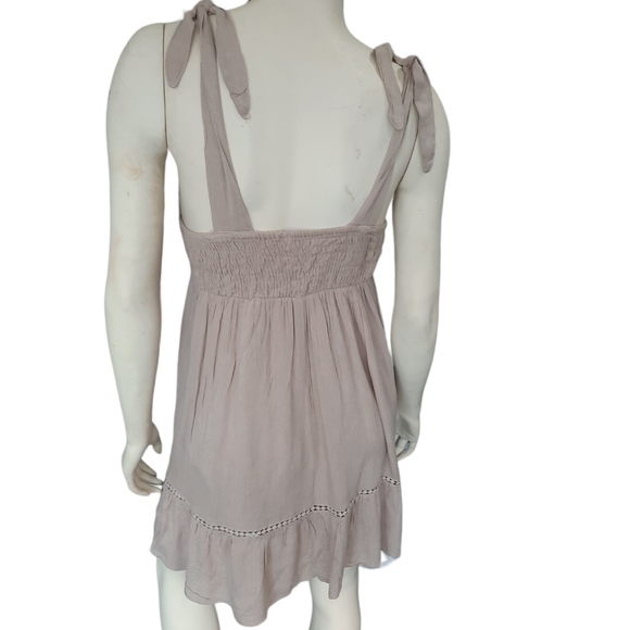 Jessica Simpson Flowy Embroidered Beige Medium Summer Dress NEW - Picture 7 of 14